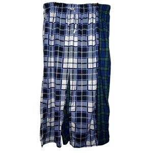Royal Class Mens 2 Pack Plaid Sleep Pants Pajamas Blue Green Size M